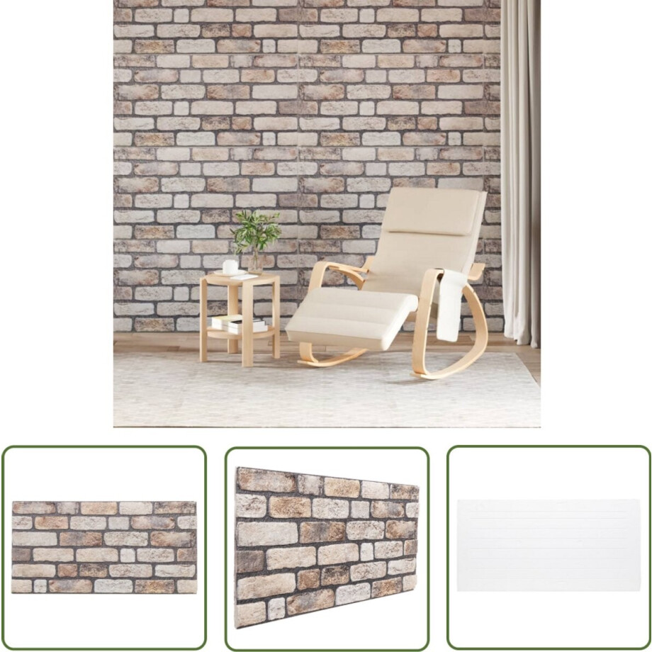 vidaXL Wanddecoratie - 3D Wandpanelen - Wandpanelen 10 st 3D 100x50 cm EPS lichtbruin - Baksteen Patroon - EPS Schuim - Lichtbruin vidaXL Wanddecoratie - 3D Wandpanelen - Wandpanelen 10 st 3D 100x50 cm EPS lichtbruin - Baksteen Patroon - EPS Schuim - Lichtbruin afbeelding 1