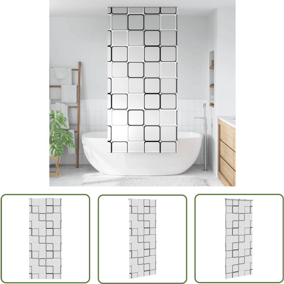 vidaXL Badkamerroutine - Douchegordijn - Doucherolgordijn 110x240 cm stofbreedte 106 cm - Privacy - Watersdicht - Ruimte Besparen afbeelding 1