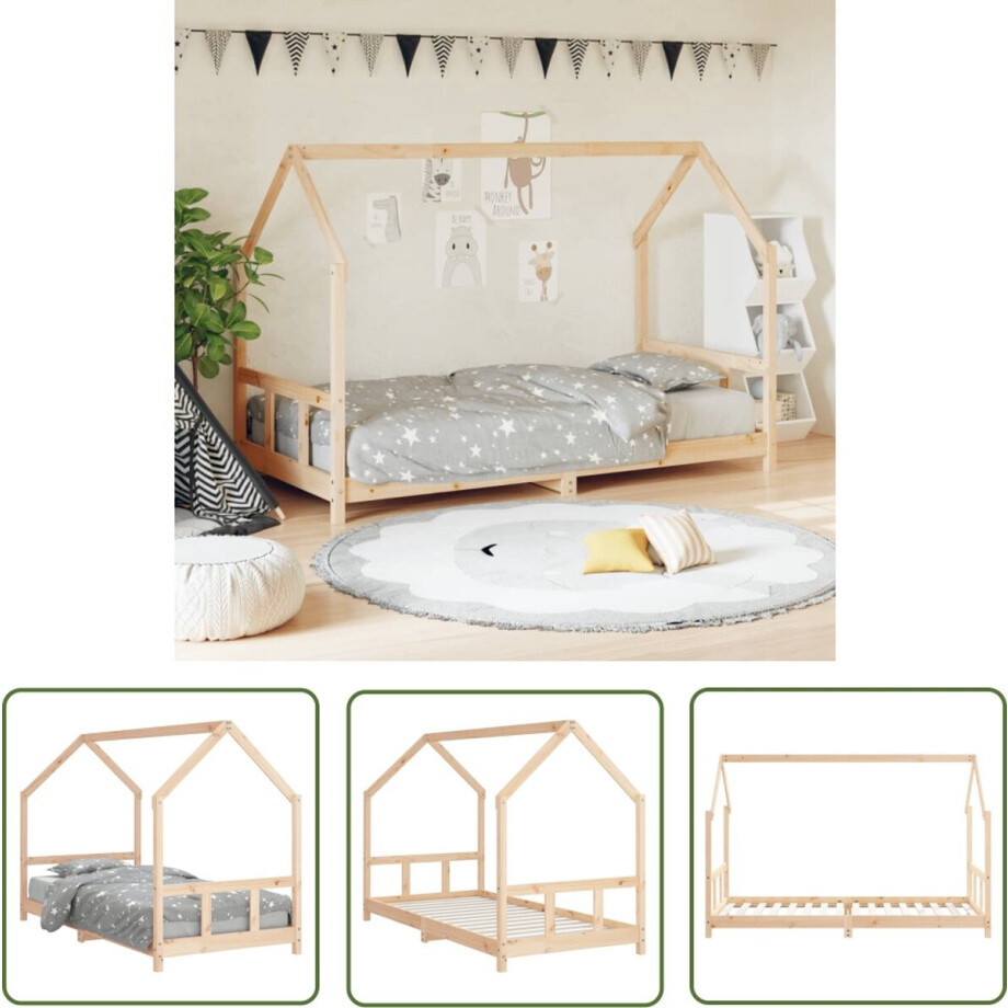 vidaXL Peuterbed - Kinderbed - Kinderbedframe 90x200 cm massief grenenhout - Houten Bed - Grenenhout Bed - Kids Bed vidaXL Peuterbed - Kinderbed - Kinderbedframe 90x200 cm massief grenenhout - Houten Bed - Grenenhout Bed - Kids Bed afbeelding 1