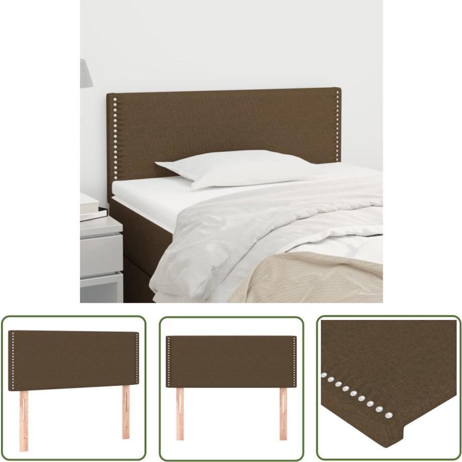 vidaXL Klassieke Headboard - Hoofd Bord - Hoofdbord 90x5x78/88 cm stof donkerbruin - Stoffen Hoofdbord - Bruine Hoofdbord - Beddecoratie vidaXL Klassieke Headboard - Hoofd Bord - Hoofdbord 90x5x78/88 cm stof donkerbruin - Stoffen Hoofdbord - Bruine Hoofdbord - Beddecoratie afbeelding 1
