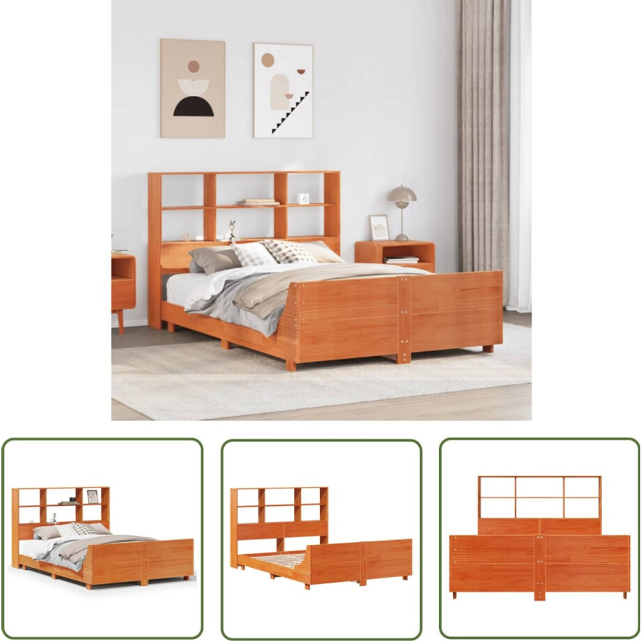 vidaXL Houten Bed - Bedframe - Bedframe zonder matras massief grenenhout wasbruin 160x200 cm - Grenenhouten Bed - Bed Met Opbergvak - Tweepersoonsbed vidaXL Houten Bed - Bedframe - Bedframe zonder matras massief grenenhout wasbruin 160x200 cm - Grenenhouten Bed - Bed Met Opbergvak - Tweepersoonsbed afbeelding 1