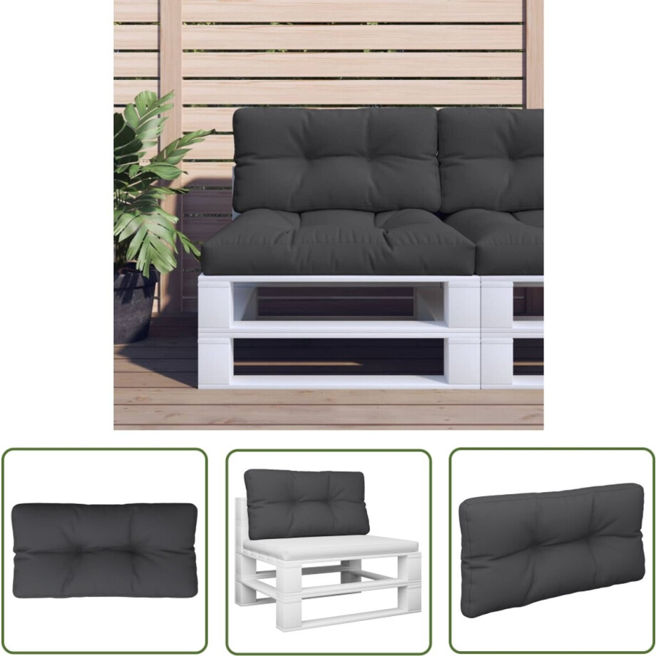 vidaXL Outdoor Kussen - Palletkussen - Palletkussen 70x40x12 cm stof zwart - Tuinkussen - Balkon Kussen - Lounge Kussen afbeelding 1