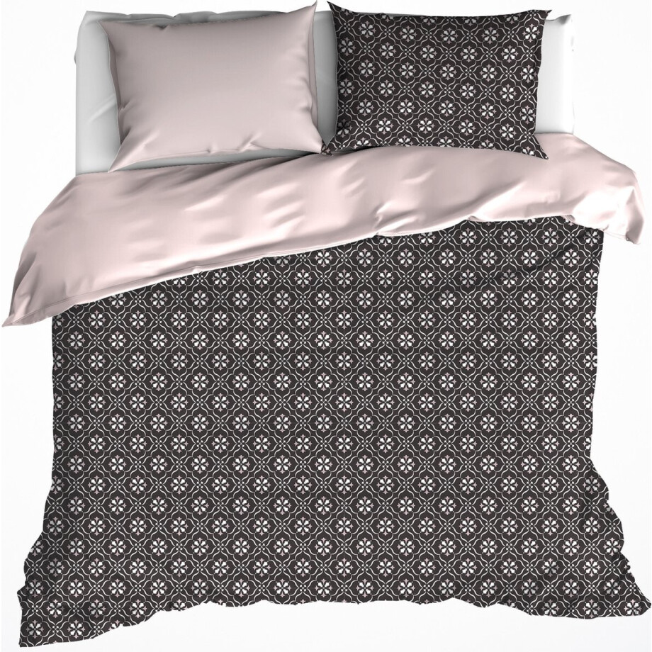 De Witte Lietaer Dekbedovertrek Katoen Satijn Primrose - Lits Jumeaux - 240 x 220 cm - Zwart afbeelding 1