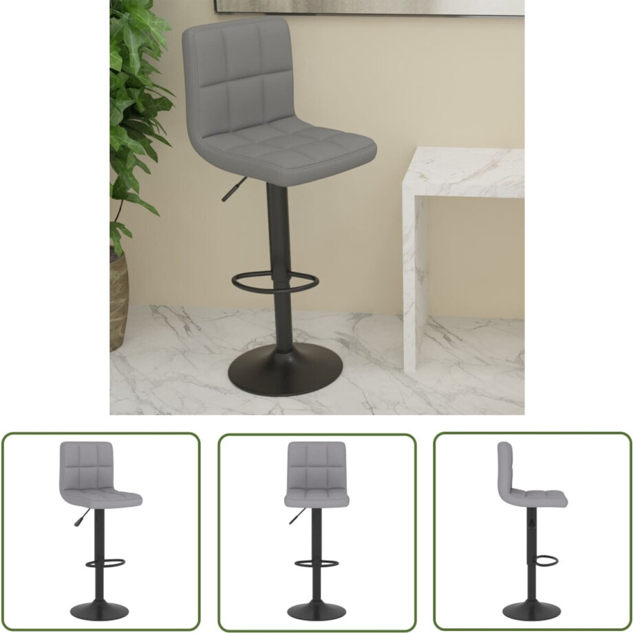 vidaXL Stoelkruk - Barkruk - Barkruk stof lichtgrijs - Hoge Stoel - Barstool - Lounge Chair afbeelding 1