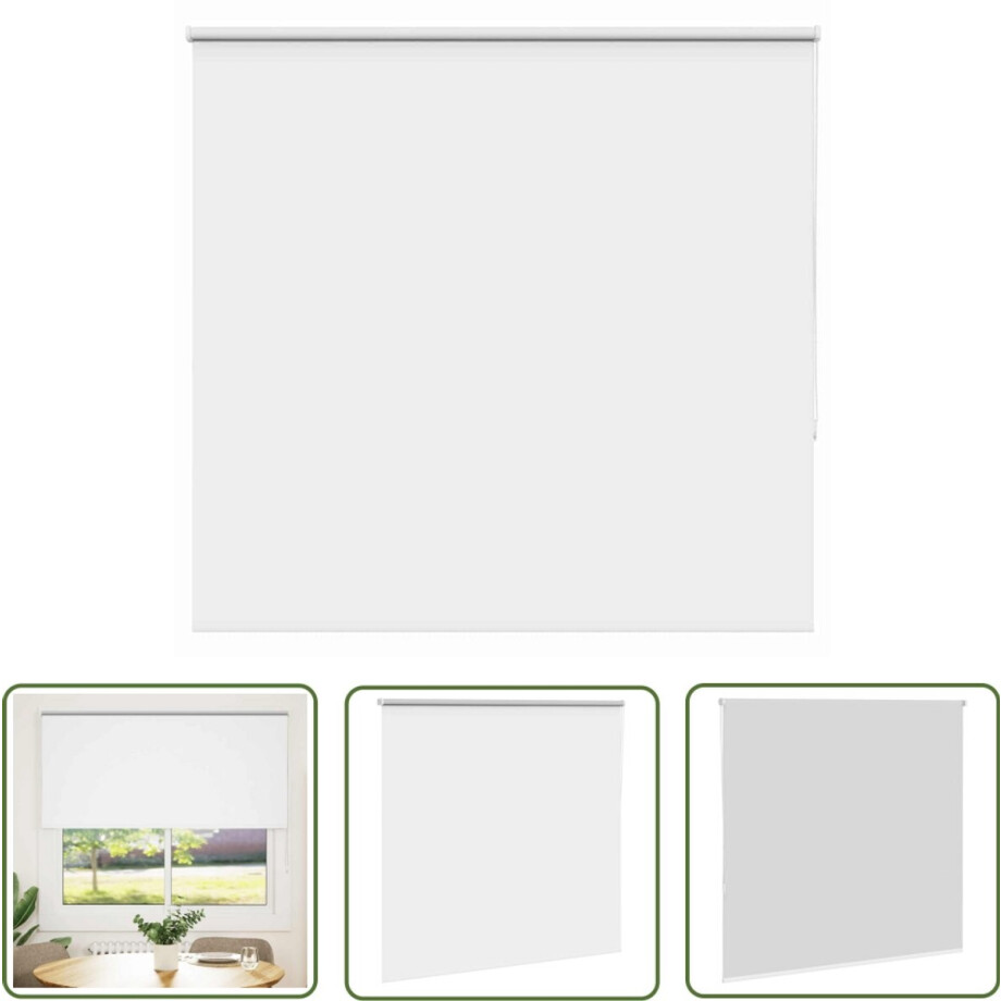 vidaXL Privacy Gordijnen - Rolgordijnen - Rolgordijn verduisterend 160x130 cm stofbreedte 156,6 cm wit - Lichtwerkende Gordijnen - Verduisterende Gordijnen - Woonkamer Decoratie afbeelding 1