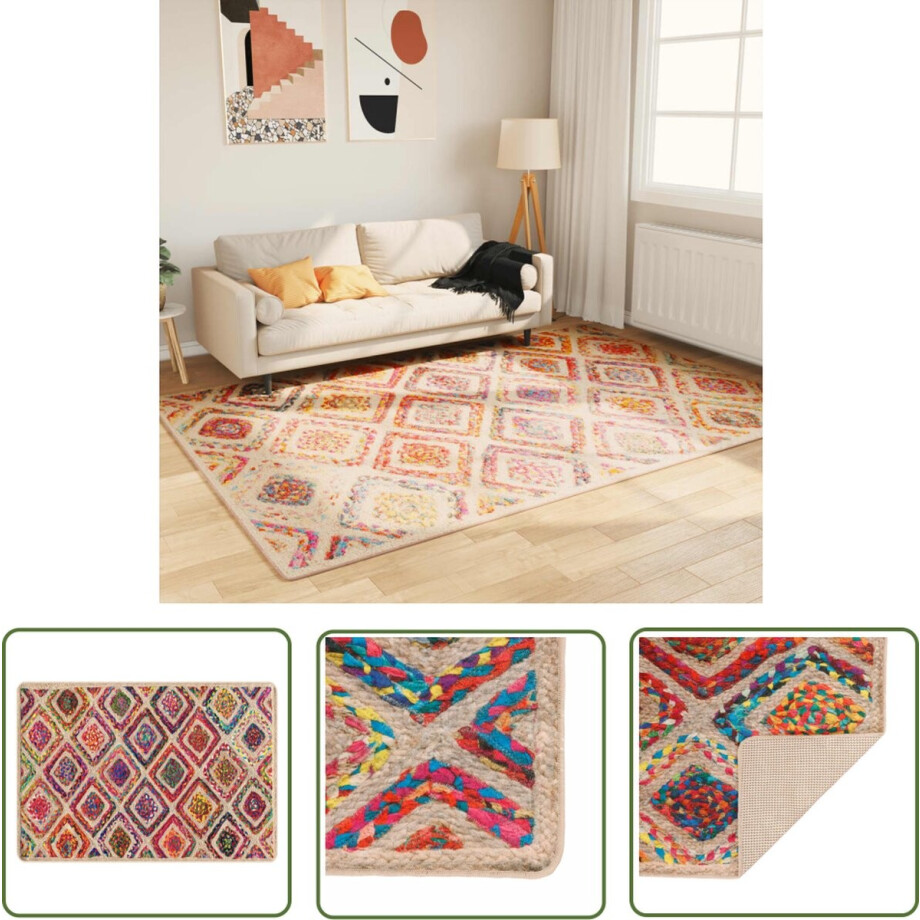 vidaXL Multikleuren Vloerkleed - Vloerkleed - Vloerkleed wasbaar anti-slip 160x230 cm meerkleurig - Digitale Print - Fluweel Vloerkleed - Geluid Absorberend Vloerkleed vidaXL Multikleuren Vloerkleed - Vloerkleed - Vloerkleed wasbaar anti-slip 160x230 cm meerkleurig - Digitale Print - Fluweel Vloerkleed - Geluid Absorberend Vloerkleed afbeelding 1