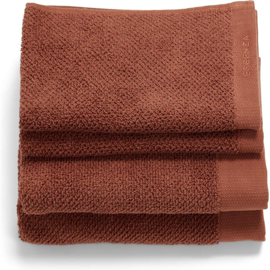 ESSENZA Connect Organic Uni Handdoekenset Warm brown - 2x 30x50 + 2x 50x100 cm afbeelding 1