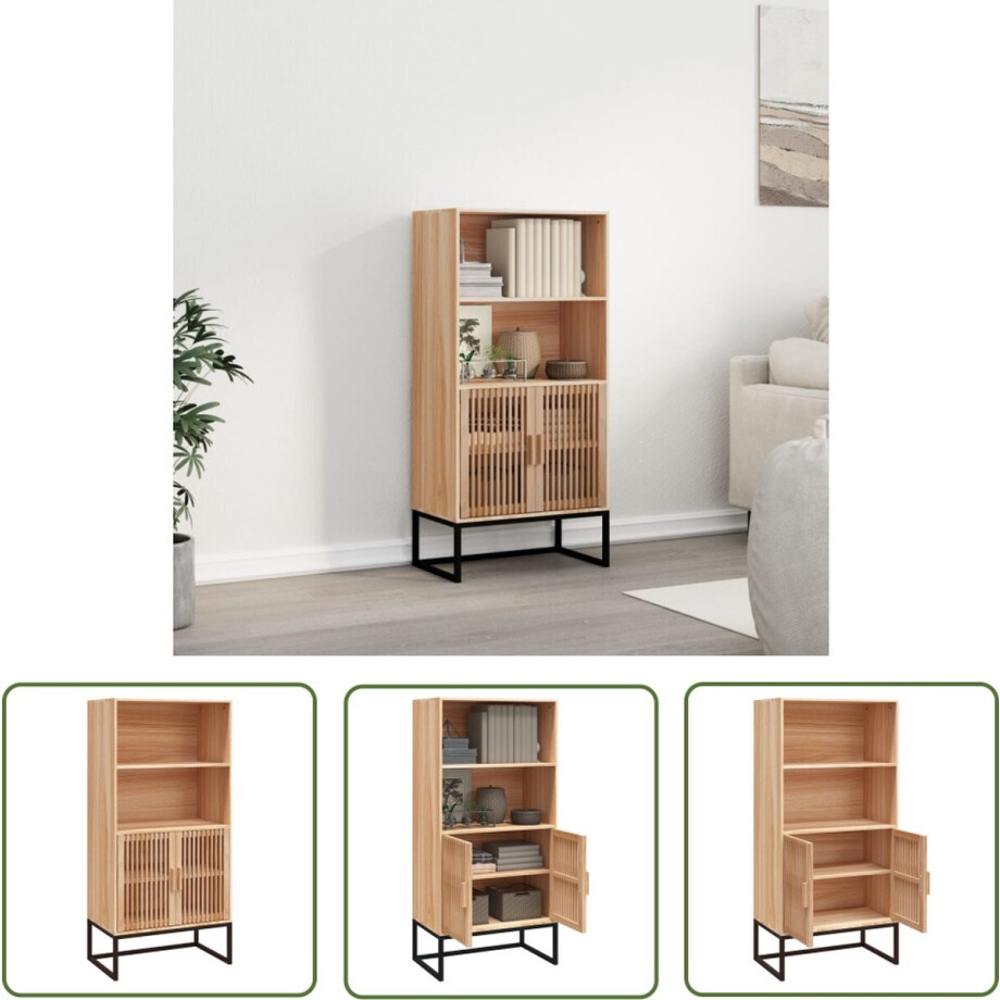 vidaXL Scandinavische Design - Hoge Kast - Hoge kast 60x35x125 cm bewerkt hout - Houten Kast - Bruine Kast - Opbergkast vidaXL Scandinavische Design - Hoge Kast - Hoge kast 60x35x125 cm bewerkt hout - Houten Kast - Bruine Kast - Opbergkast afbeelding 1