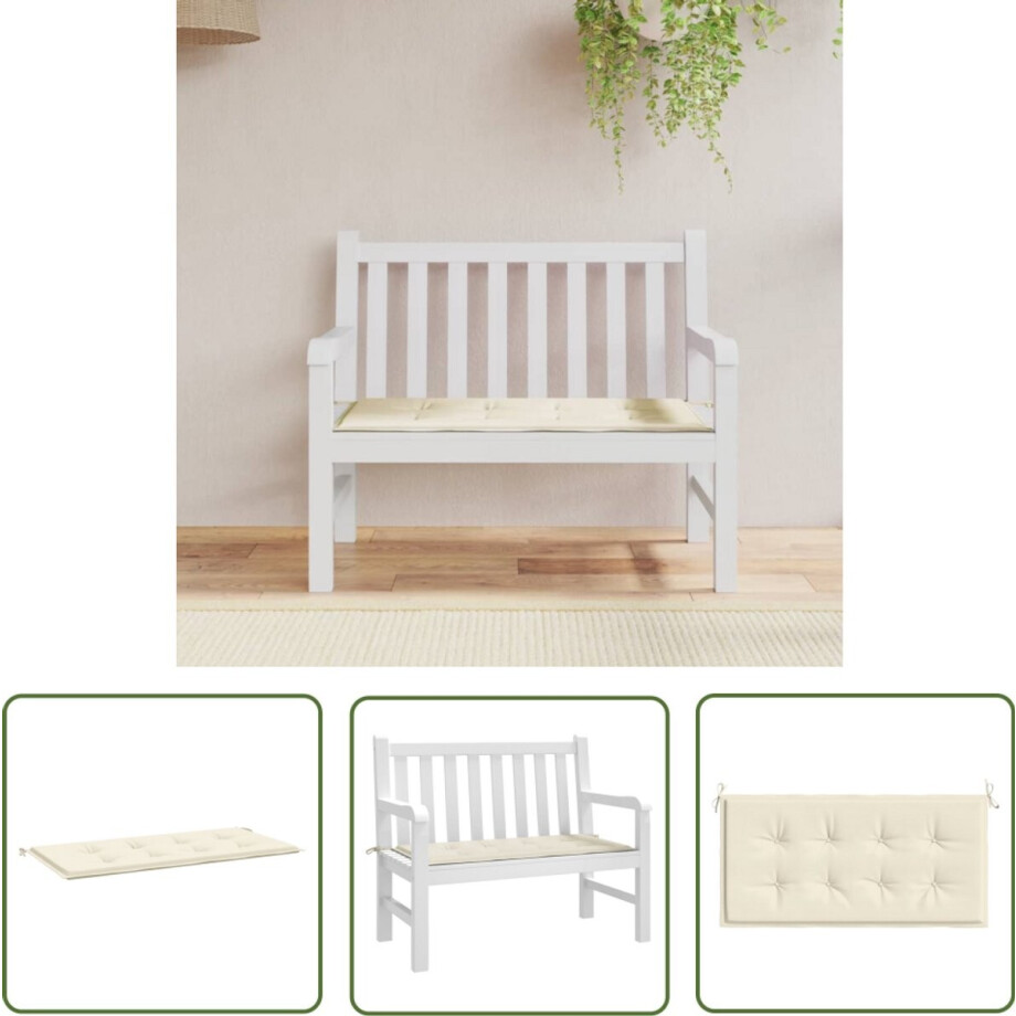 vidaXL Crèmekleurig Tuinbankkussen 120x50x3 cm Tuinbankkussent - Oxford Stof - Creme Kleur - Outdoor Kussen - Zitkussen vidaXL Crèmekleurig Tuinbankkussen 120x50x3 cm Tuinbankkussent - Oxford Stof - Creme Kleur - Outdoor Kussen - Zitkussen afbeelding 1
