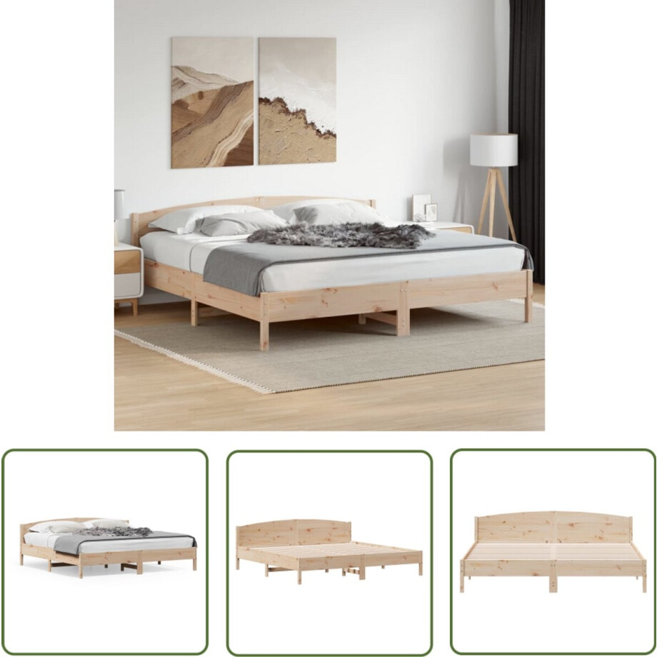 vidaXL Bed Frame 180x200 - Massief Grenenhout Bed Frame - Bedframe zonder matras massief grenenhout 180x200 cm - Houten Bed Frame - Bruine Bed Frame - Tweepersoons Bed Frame vidaXL Bed Frame 180x200 - Massief Grenenhout Bed Frame - Bedframe zonder matras massief grenenhout 180x200 cm - Houten Bed Frame - Bruine Bed Frame - Tweepersoons Bed Frame afbeelding 1