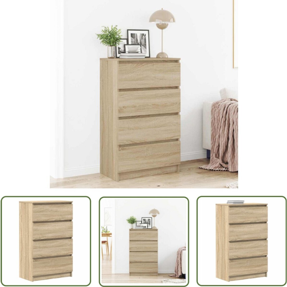 vidaXL Salontafel - Dressoir - Dressoir 60x35x98,5 cm bewerkt hout sonoma eikenkleurig - Kast - Houten Dressoir - Sonoma Eiken vidaXL Salontafel - Dressoir - Dressoir 60x35x98,5 cm bewerkt hout sonoma eikenkleurig - Kast - Houten Dressoir - Sonoma Eiken afbeelding 1