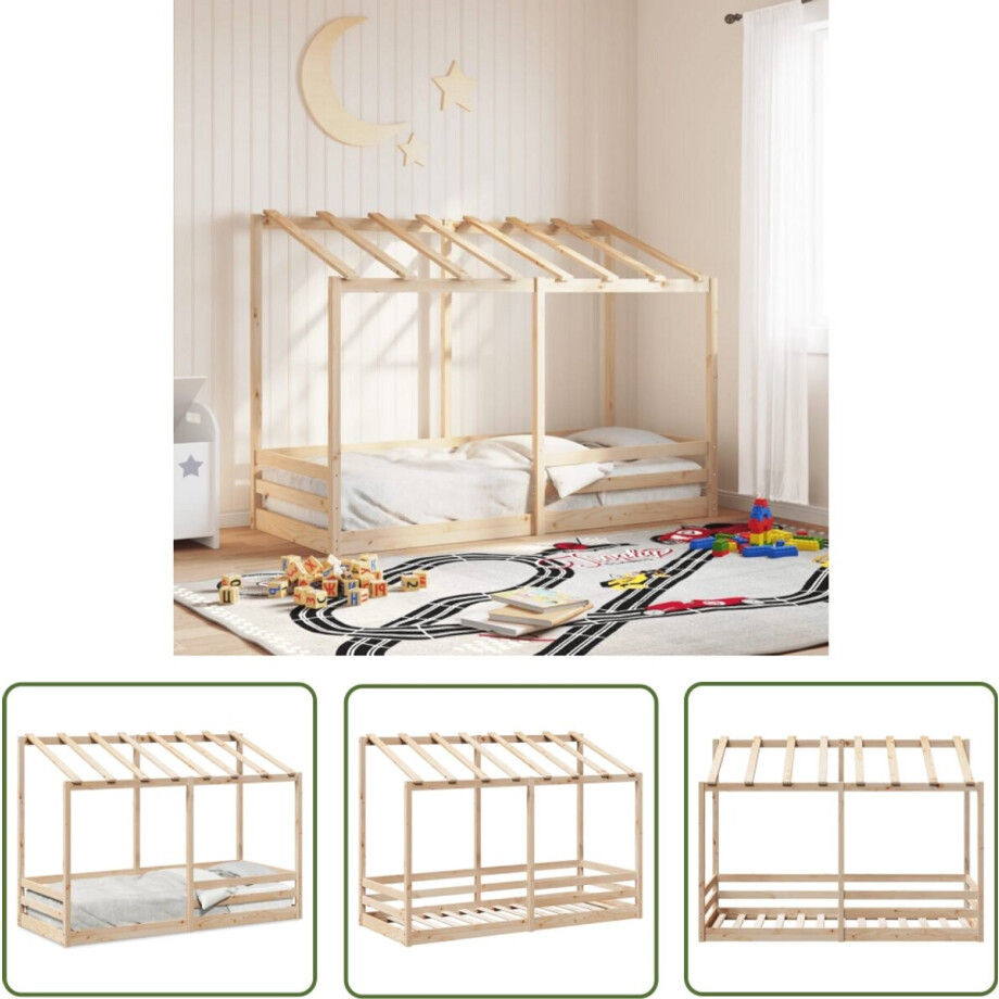 vidaXL Houten Bed - Kinderbed - Kinderbed met bedhuis 75x190 cm massief grenenhout - Grenenhout Bed - Kids Bed - Kinderkamer Decoratie vidaXL Houten Bed - Kinderbed - Kinderbed met bedhuis 75x190 cm massief grenenhout - Grenenhout Bed - Kids Bed - Kinderkamer Decoratie afbeelding 1