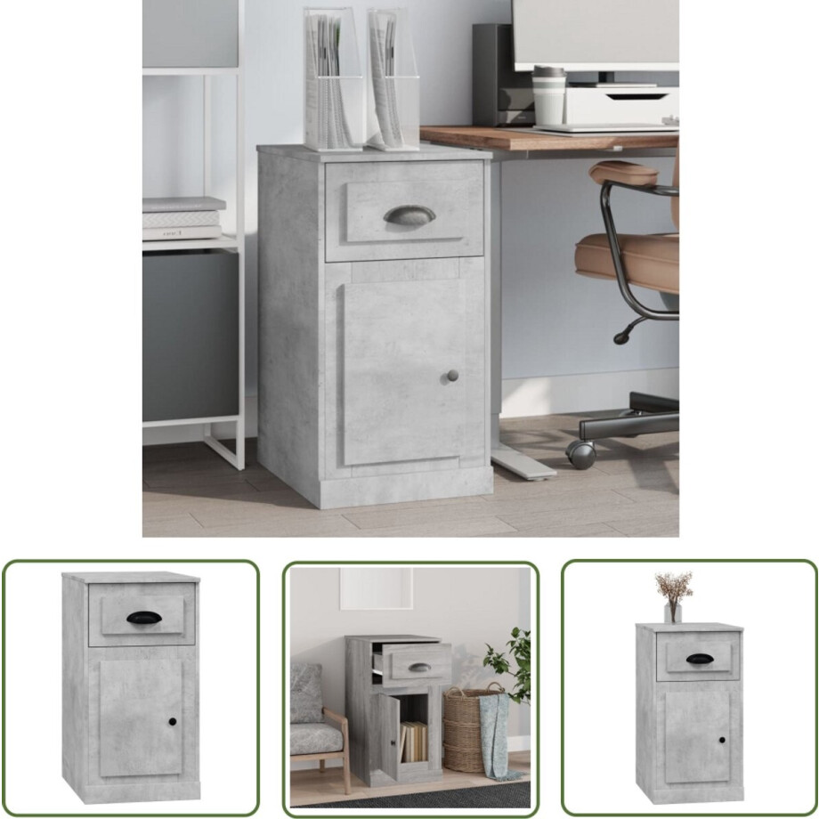 vidaXL Bijzetkast - Betongrijs - Bewerkte Hout Bijzettafel - Bijzetkast - Houten Kast - Grijze Kast - Salontafel vidaXL Bijzetkast - Betongrijs - Bewerkte Hout Bijzettafel - Bijzetkast - Houten Kast - Grijze Kast - Salontafel afbeelding 1