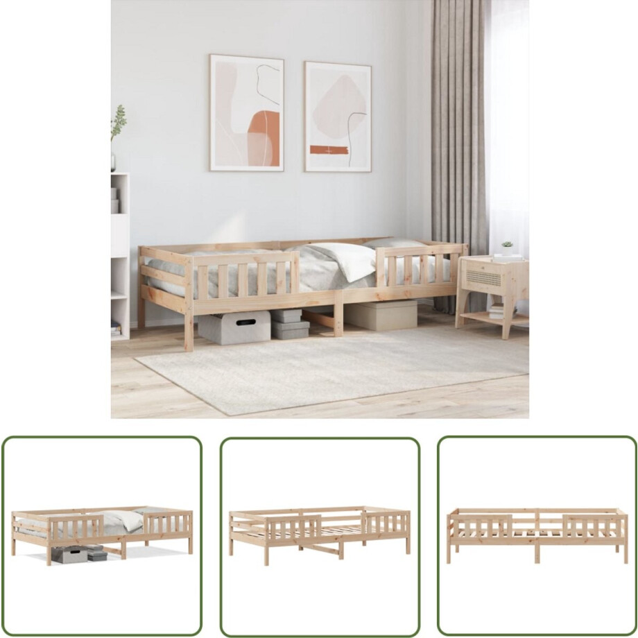 vidaXL Houten Bed - Bedframe - Bedframe zonder matras massief grenenhout 80x200 cm - Grenenhouten Bed - Tweepersoonsbed - Enkelpersoonsbed afbeelding 1