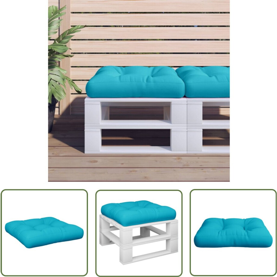 vidaXL Palletkussen Turquoise 58x58x10 cm Palletkussen - Outdoor Kussen - Tuinkussen - Lounge Kussen - Patio Kussen afbeelding 1