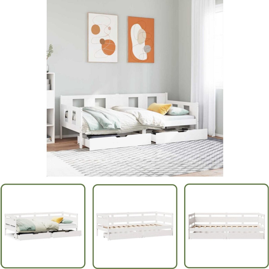 vidaXL Sleutelset - Dynamo Meter - Slaapbank met lades 90x190 cm massief grenenhout wit - Gereedschap - Klikmechanisme - Torque Wrench afbeelding 1