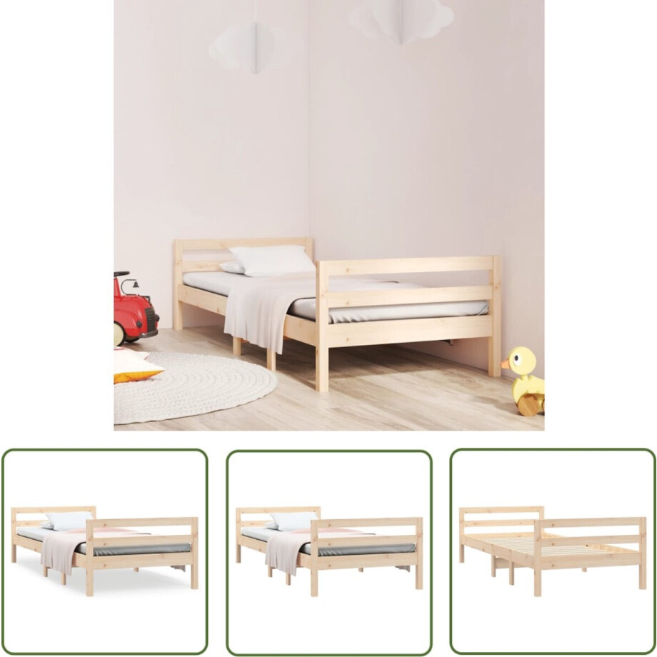 vidaXL Houten Bedframe - Klassieke Bedframe - Bedframe zonder matras massief grenenhout 90x200 cm - Grenenhout Bedframe - Enkel Bed - Tweepersoonsbed vidaXL Houten Bedframe - Klassieke Bedframe - Bedframe zonder matras massief grenenhout 90x200 cm - Grenenhout Bedframe - Enkel Bed - Tweepersoonsbed afbeelding 1
