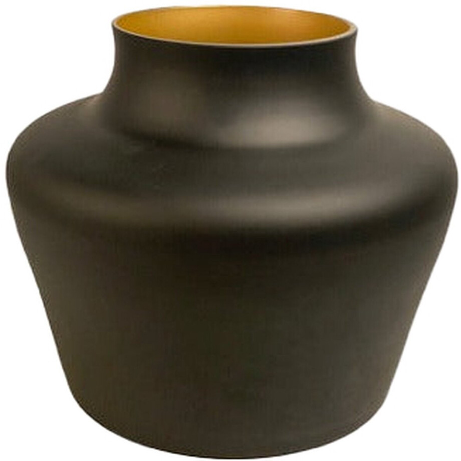 Viv! Home Luxuries Vaas - glas - zwart goud - 22cm - topkwaliteit Viv! Home Luxuries Vaas - glas - zwart goud - 22cm - topkwaliteit afbeelding 1