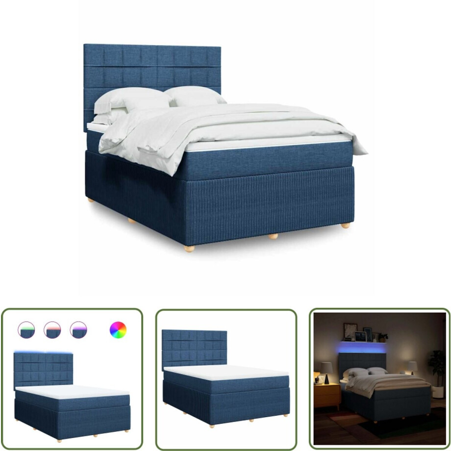 vidaXL Draaibare Sleutel - Dynamische Sleutel - Boxspring met matras stof blauw 140x190 cm - Gereedschapset - Mechanica - Handgereedschap vidaXL Draaibare Sleutel - Dynamische Sleutel - Boxspring met matras stof blauw 140x190 cm - Gereedschapset - Mechanica - Handgereedschap afbeelding 1