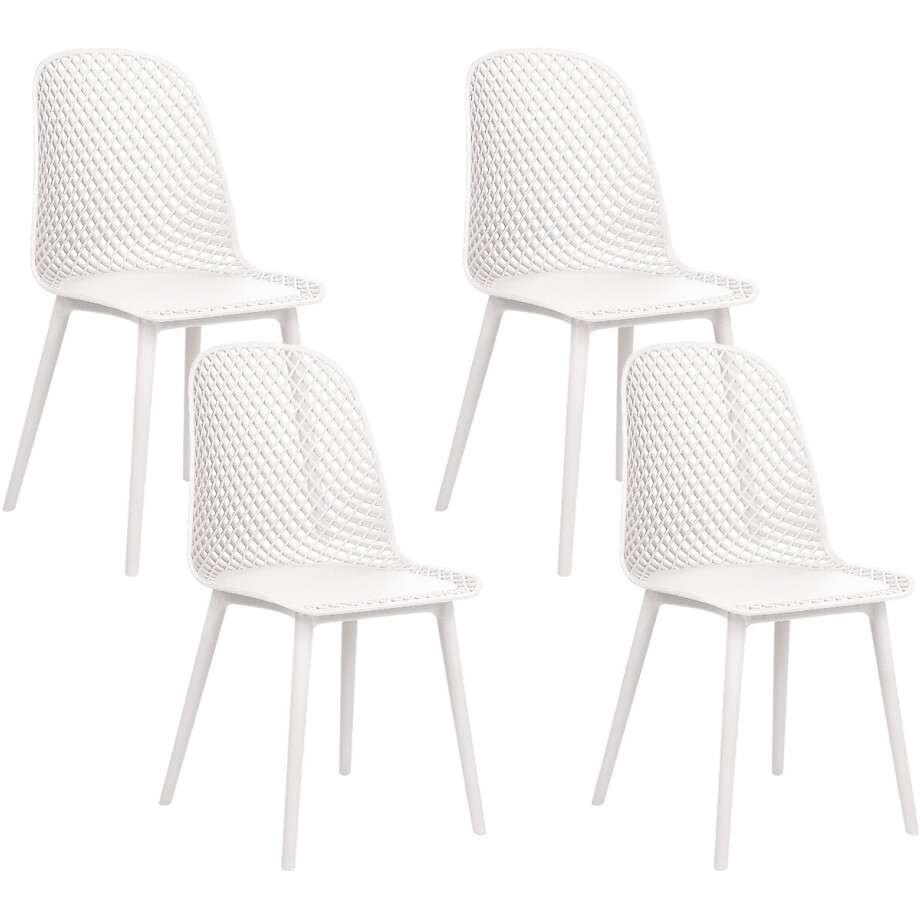 BELIANI EMORY - Eetkamerstoelen set 4 - Wit - Synthetisch afbeelding 1