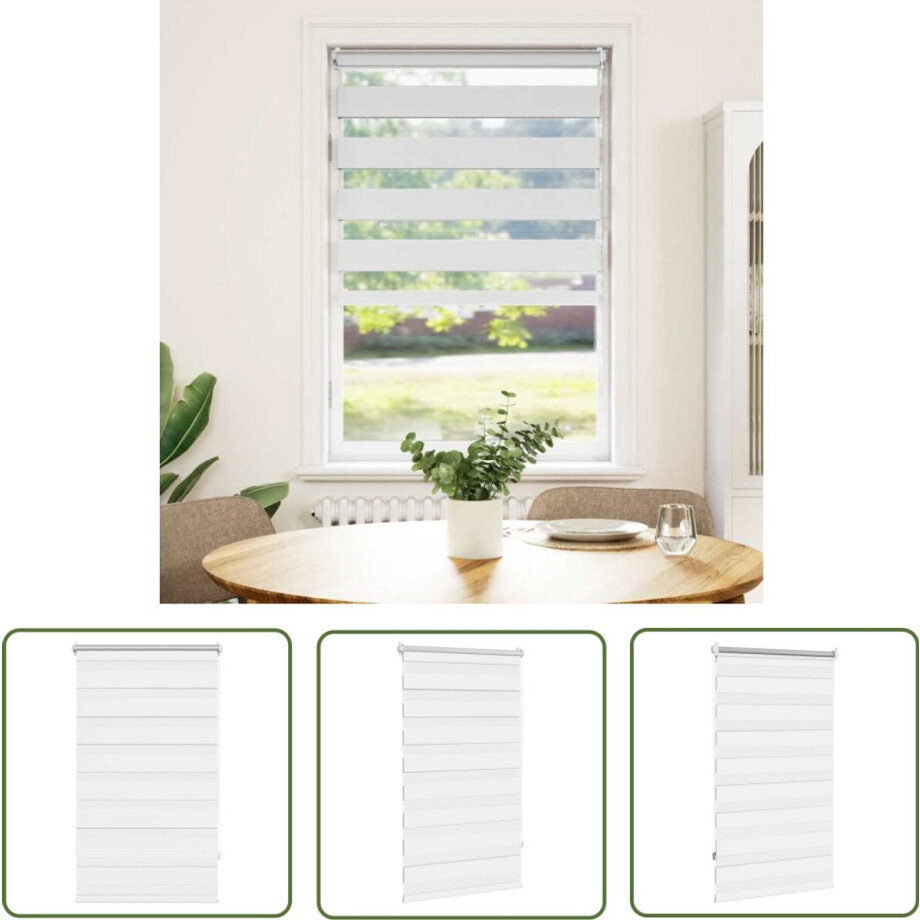 vidaXL Rolgordijn - Duo Rolgordijn - Duo Rolgordijn 90x150cm Wit - Zonwering - Raamdecoratie - Woondecoratie afbeelding 1