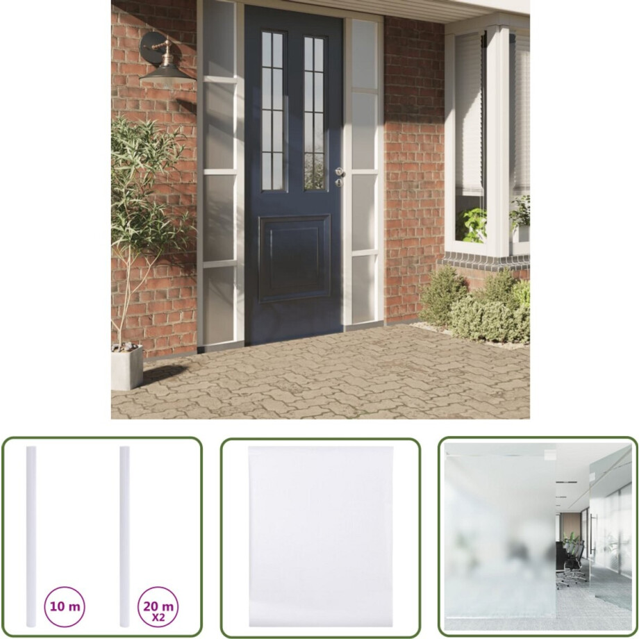vidaXL Raamfolie Pvc - Privacy Folie - Raamfolies mat PVC transparantgrijs - Raamdecoratie - Transparante Raamfolie - Grijze Raamfolie afbeelding 1