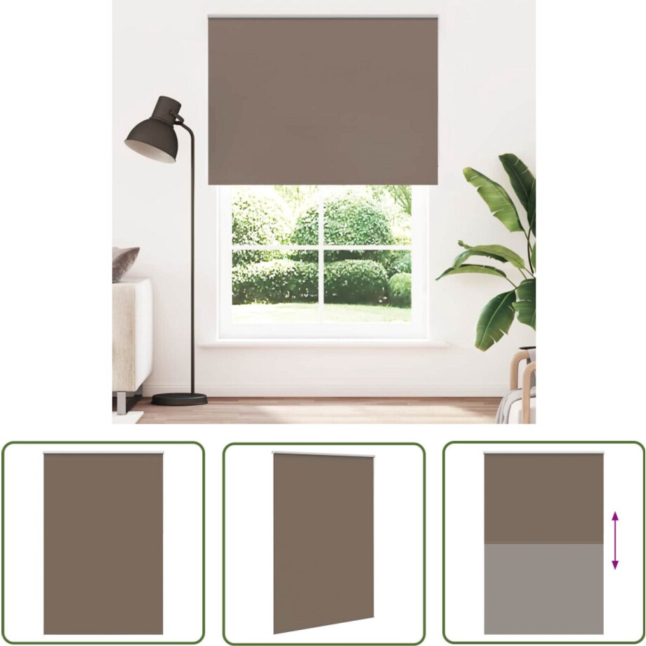 vidaXL Privacy Gordijnen - Rolgordijn - Rolgordijn verduisterend koffie 155x230 cm stofbreedte 151,6 cm - Lichtwerkende Gordijnen - Verduisterend Gordijn - Koffie Bruin afbeelding 1