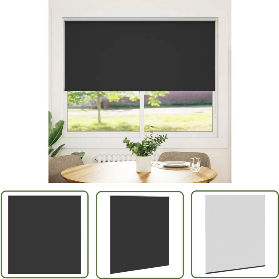vidaXL Verduisterend Gordijn - Rolgordijn - Rolgordijn verduisterend 160x175 cm stofbreedte 156,6 cm zwart - Zwarte Rolgoirdijnen - Kamer Decoratie - Privacy Gordijn afbeelding 1