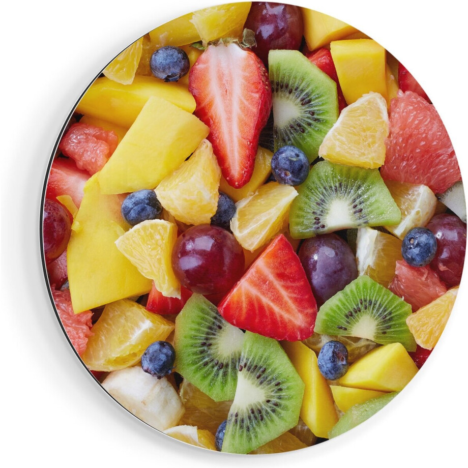 Artaza Dibond Muurcirkel Diverse Kleurrijke Fruit Achtergrond - Ø 50 cm - Klein - Wandcirkel - Rond Schilderij - Voor Binnen en Buiten Artaza Dibond Muurcirkel Diverse Kleurrijke Fruit Achtergrond - Ø 50 cm - Klein - Wandcirkel - Rond Schilderij - Voor Binnen en Buiten afbeelding 1