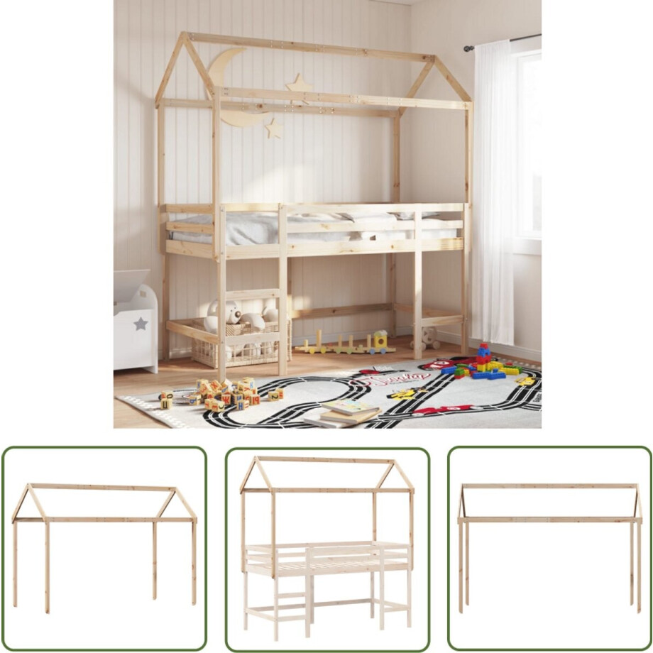 vidaXL Houten Bedhuisje - Kinderbedhuisje - Kinderbedhuisje 207x80,5x151,5 cm massief grenenhout - Kinderkamer Decoratie - Speelgoed Hut - Kids Bed Tent afbeelding 1