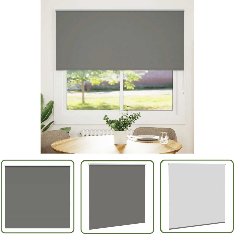 vidaXL Verduisterend - Rolgordijn - Rolgordijn verduisterend 150x150 cm stofbreedte 146,6 cm grijs - Privacy - Lichtregeling - Woonkamer afbeelding 1