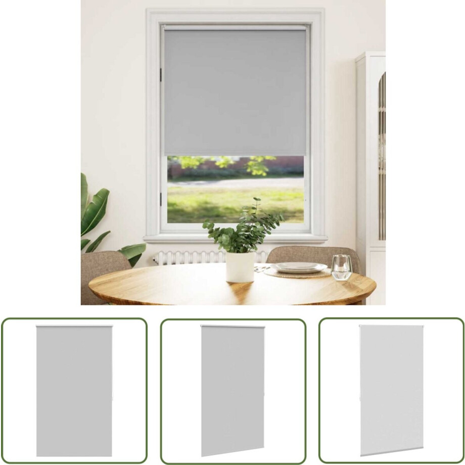 vidaXL Verduisterend Gordijn - Rolgordijn - Rolgordijn verduisterend grijs 100 x 175 cm - Blackout Gordijn - Grijs Rolgordijn - Kamerschaduw afbeelding 1