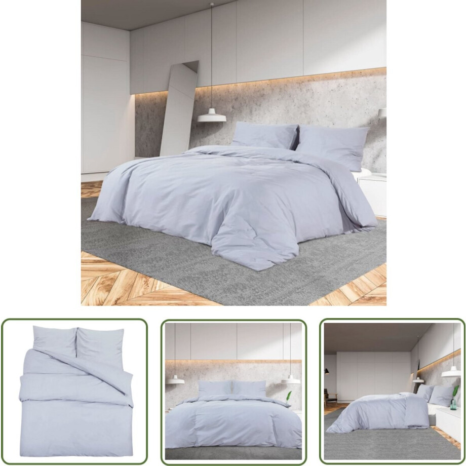 vidaXL Dekbedovertrekset - 200x200 cm - Grijs Katoen Dekbedovertrek - Katoen Dekbedovertrek - Grijze Dekbedovertrekken - Tweepersoons Dekbedovertrek - Dekbedovertrek Set vidaXL Dekbedovertrekset - 200x200 cm - Grijs Katoen Dekbedovertrek - Katoen Dekbedovertrek - Grijze Dekbedovertrekken - Tweepersoons Dekbedovertrek - Dekbedovertrek Set afbeelding 1