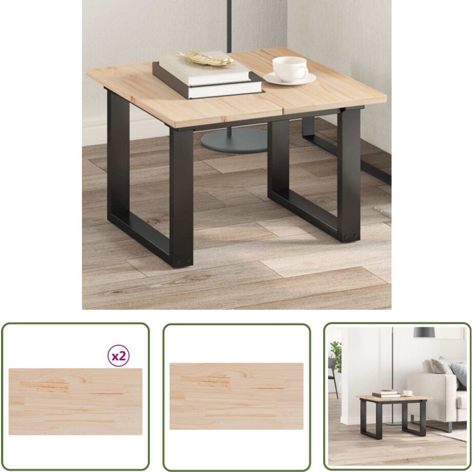 vidaXL Grenenhout - Tafelbladen - Tafelbladen 2 st rechthoekig 60x30x1,7 cm massief grenenhout - Rustic Design - Vintage Tafel - Bijzet Tafels vidaXL Grenenhout - Tafelbladen - Tafelbladen 2 st rechthoekig 60x30x1,7 cm massief grenenhout - Rustic Design - Vintage Tafel - Bijzet Tafels afbeelding 1