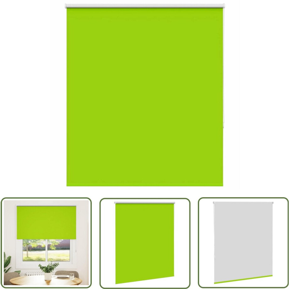 vidaXL Verduisterend Gordijn - Rolgordijn - Rolgordijn verduisterend 140x130 cm stofbreedte 136,6 cm - Kamer Decoratie - Woon Accessoires - Bladgroene Gordijnen afbeelding 1