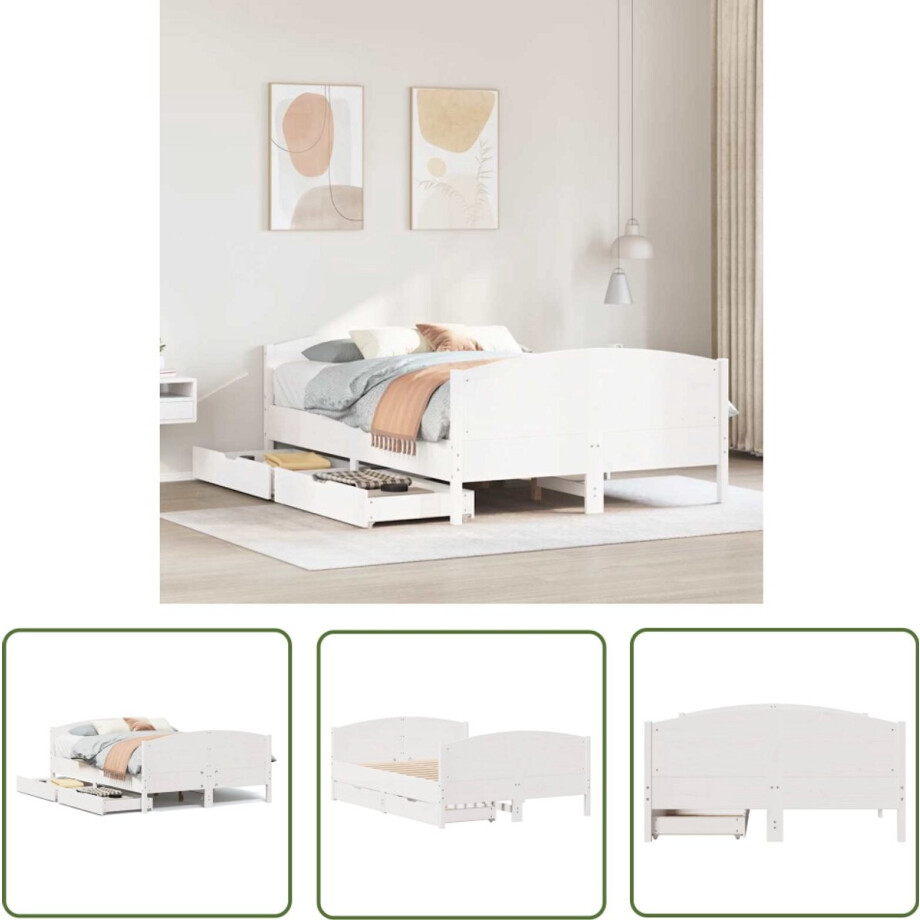 vidaXL Sleutelset - Dynamo Meter - Bedframe zonder matras massief grenenhout wit 140x190 cm - Gereedschap - Handgereedschap - Draperpatools afbeelding 1