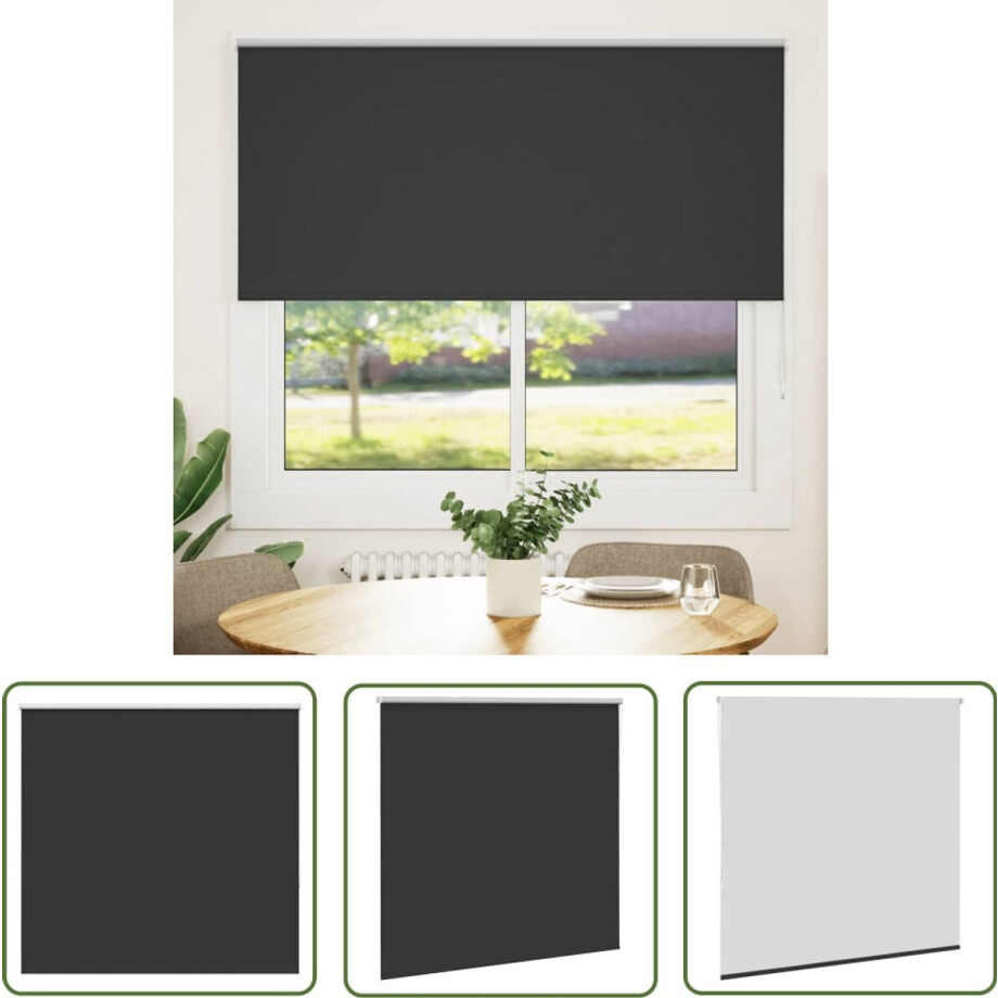 vidaXL Verduisterend Gordijn - Rolgordijn - Rolgordijn verduisterend 160x150 cm stofbreedte 156,6 cm zwart - Blackout Gordijn - Kamer Decoratie - Woonkamer Gordijn vidaXL Verduisterend Gordijn - Rolgordijn - Rolgordijn verduisterend 160x150 cm stofbreedte 156,6 cm zwart - Blackout Gordijn - Kamer Decoratie - Woonkamer Gordijn afbeelding 1