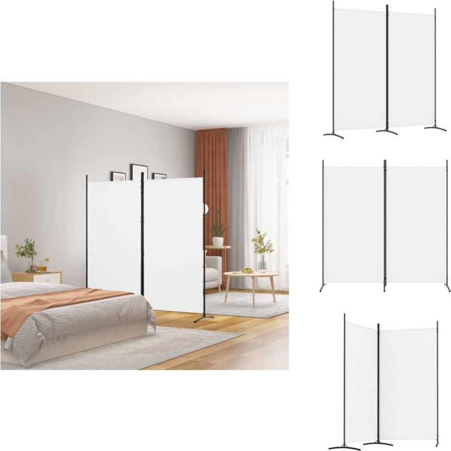 vidaXL Kamerscherm - Kamerschermen - Scheidingswand - Ruimteverdeler - Kamerscherm met 2 panelen 175x180 cm stof wit vidaXL Kamerscherm - Kamerschermen - Scheidingswand - Ruimteverdeler - Kamerscherm met 2 panelen 175x180 cm stof wit afbeelding 1