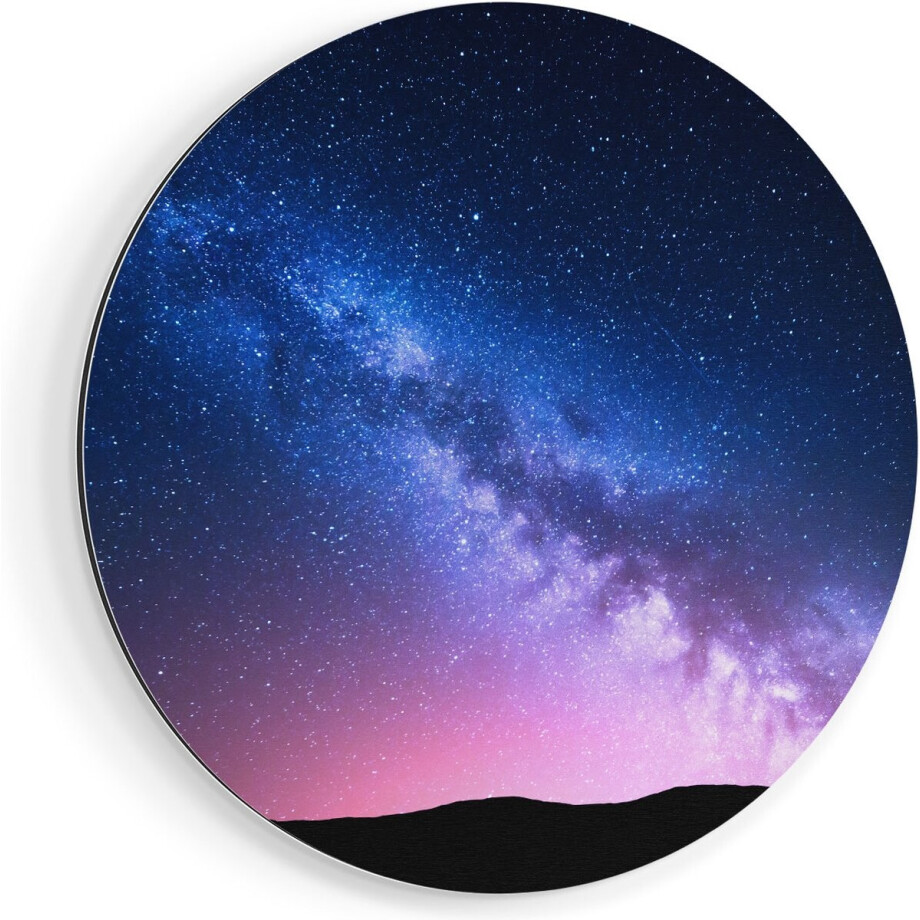 Artaza Dibond Muurcirkel Melkweg Met Een Roze Gloed - Sterrenhemel - Ø 50 cm - Klein - Wandcirkel - Rond Schilderij - Voor Binnen en Buiten Artaza Dibond Muurcirkel Melkweg Met Een Roze Gloed - Sterrenhemel - Ø 50 cm - Klein - Wandcirkel - Rond Schilderij - Voor Binnen en Buiten afbeelding 1