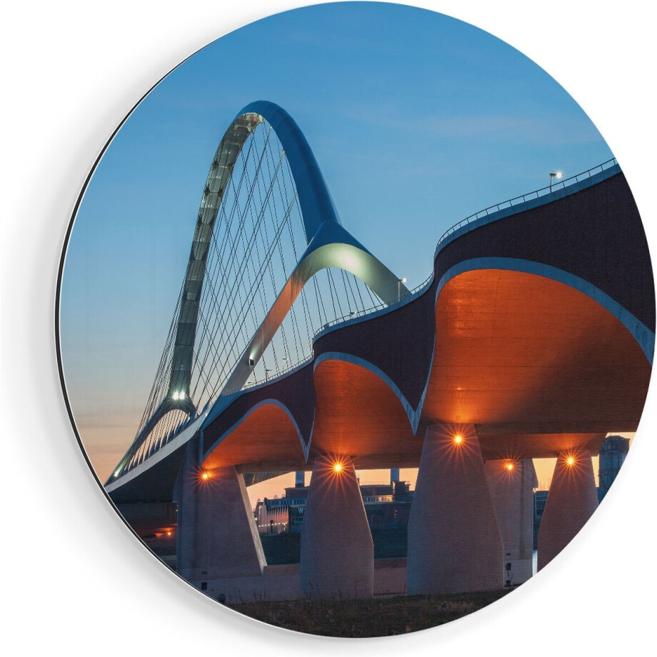 Artaza Dibond Muurcirkel Oversteek Brug in Nijmegen - Ø 60 cm - Wandcirkel - Rond Schilderij - Voor Binnen en Buiten Artaza Dibond Muurcirkel Oversteek Brug in Nijmegen - Ø 60 cm - Wandcirkel - Rond Schilderij - Voor Binnen en Buiten afbeelding 1