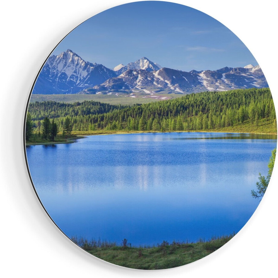 Artaza Dibond Muurcirkel Meer Bij De Bergen In Het Bos - Ø 50 cm - Klein - Wandcirkel - Rond Schilderij - Voor Binnen en Buiten Artaza Dibond Muurcirkel Meer Bij De Bergen In Het Bos - Ø 50 cm - Klein - Wandcirkel - Rond Schilderij - Voor Binnen en Buiten afbeelding 1