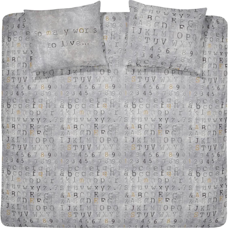Damai Dekbedovertrekset flanel 200 x 200/220 cm carve grey Damai Dekbedovertrekset flanel 200 x 200/220 cm carve grey afbeelding 1