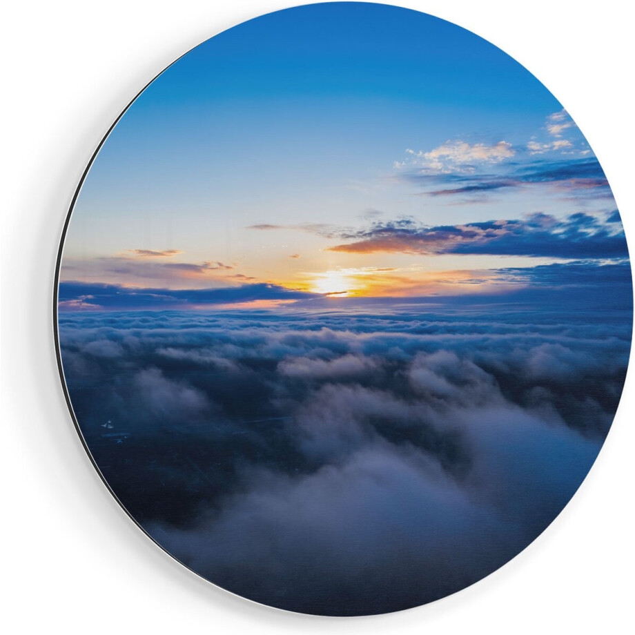 Artaza Dibond Muurcirkel Zonsondergang In De Wolken - Ø 50 cm - Klein - Wandcirkel - Rond Schilderij - Voor Binnen en Buiten Artaza Dibond Muurcirkel Zonsondergang In De Wolken - Ø 50 cm - Klein - Wandcirkel - Rond Schilderij - Voor Binnen en Buiten afbeelding 1