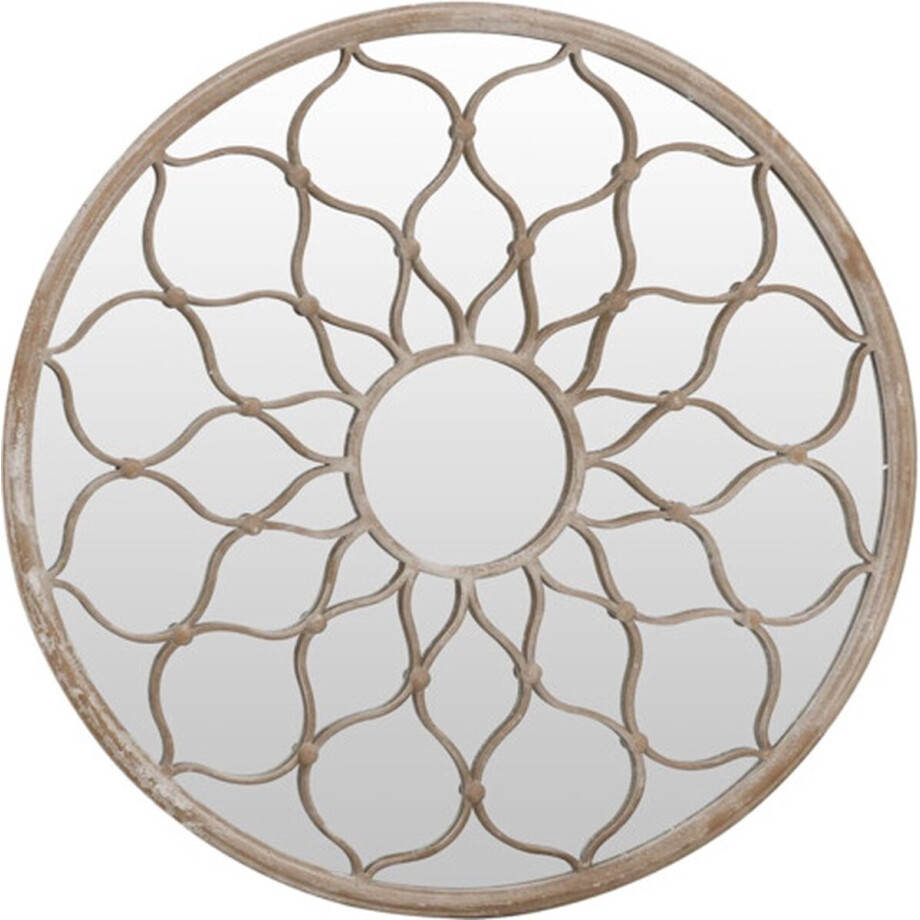 vidaXL - Spiegel - rond - 40x3 - cm - ijzer - zandkleurig afbeelding 1