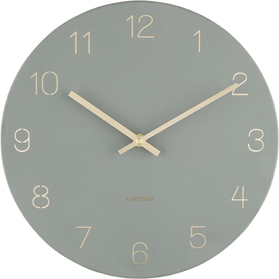 Karlsson Wandklok Charm - Gegraveerde cijfers Jungle Groen - Small - Ø30cm - Wandklok Scandinavisch Karlsson Wandklok Charm - Gegraveerde cijfers Jungle Groen - Small - Ø30cm - Wandklok Scandinavisch afbeelding 1