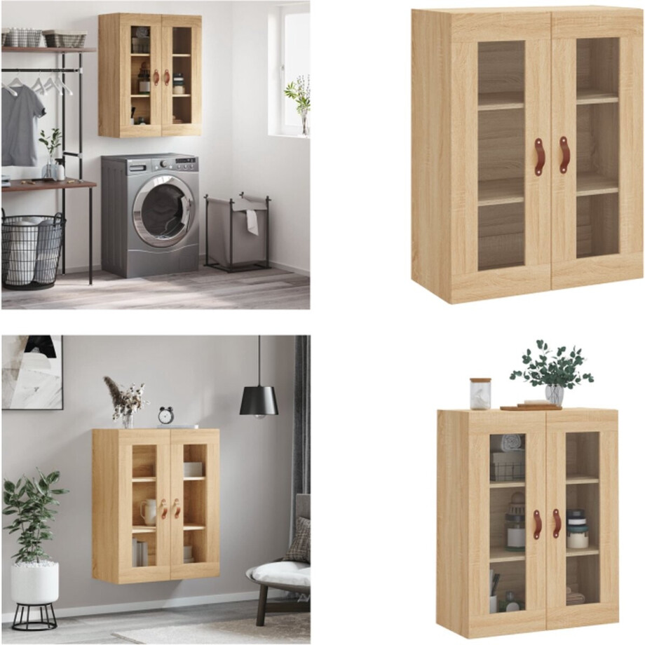 vidaXL Wandkast 69-5x34x90 cm sonoma eikenkleurig - Wandkast - Wandkasten - Hangkast - Hangende Kast afbeelding 1
