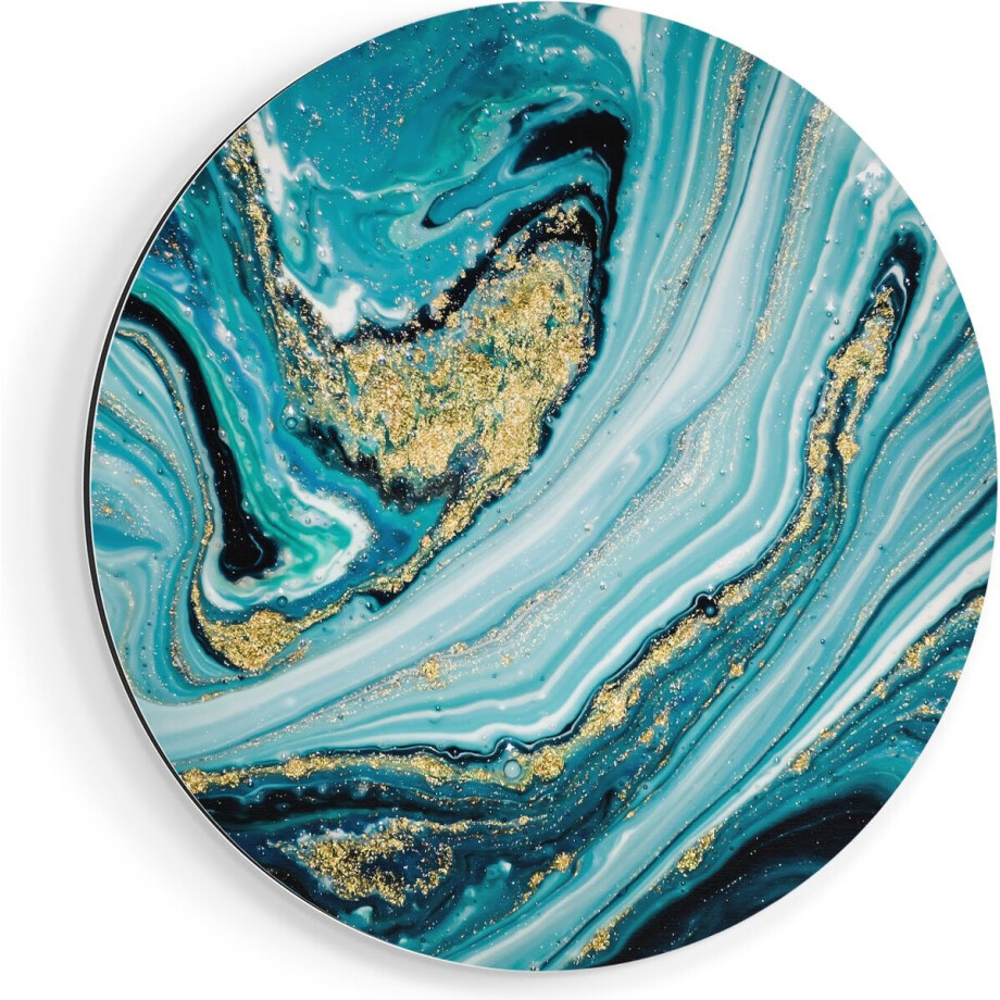 Artaza Dibond Muurcirkel Abstracte Luxe Kunst in het Blauw met Goud - Ø 60 cm - Wandcirkel - Rond Schilderij - Voor Binnen en Buiten Artaza Dibond Muurcirkel Abstracte Luxe Kunst in het Blauw met Goud - Ø 60 cm - Wandcirkel - Rond Schilderij - Voor Binnen en Buiten afbeelding 1