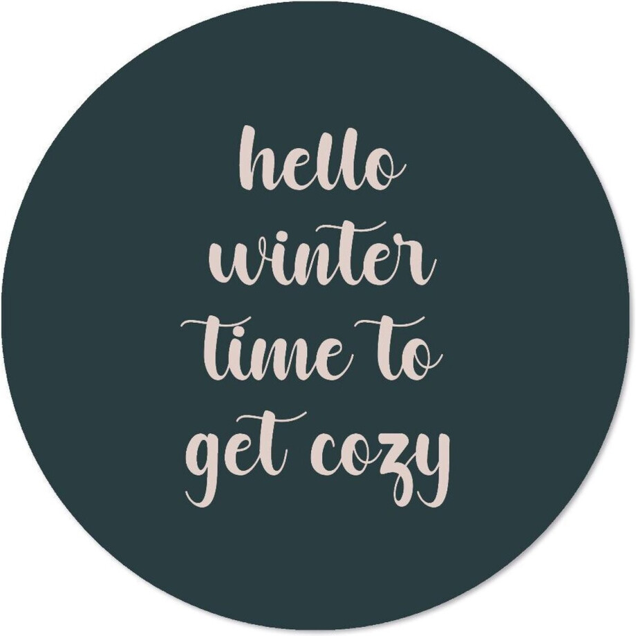 Label2X - Schilderij - Hello Winter Green Ø Aanbevolen - Multicolor - 30 X 30 Cm afbeelding 1