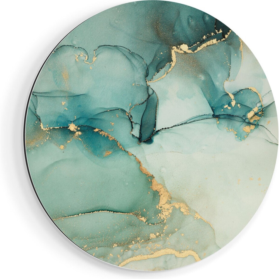 Artaza Dibond Muurcirkel Abstracte Kunst - Blauwe Marmer met Goud - Ø 90 cm - Groot - Wandcirkel - Rond Schilderij - Voor Binnen en Buiten Artaza Dibond Muurcirkel Abstracte Kunst - Blauwe Marmer met Goud - Ø 90 cm - Groot - Wandcirkel - Rond Schilderij - Voor Binnen en Buiten afbeelding 1