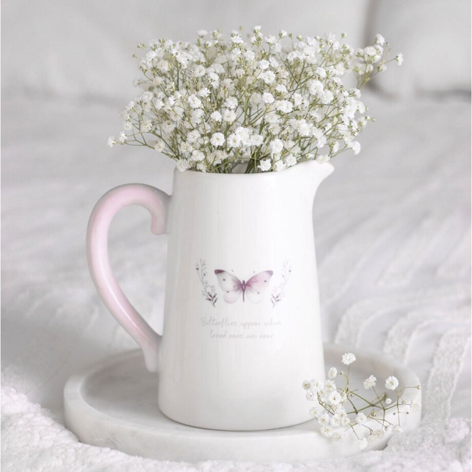 Something Different - White Butterfly Print Ceramic Bloemenkan - Multicolours Something Different - White Butterfly Print Ceramic Bloemenkan - Multicolours afbeelding 1